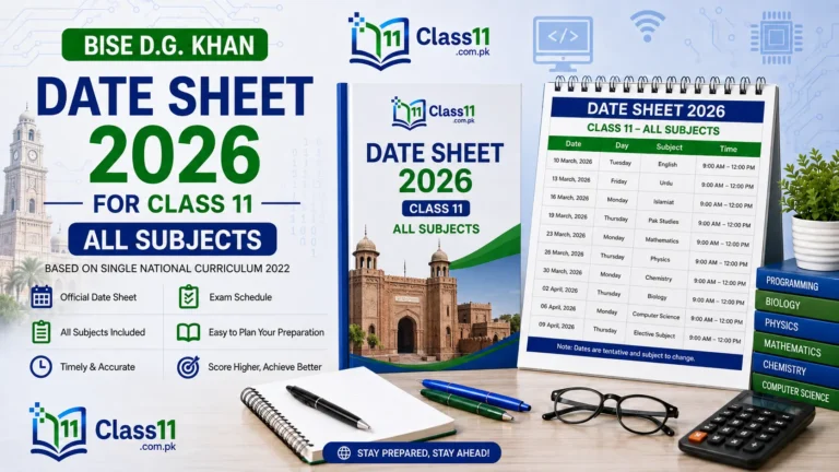 BISE DG Khan Board 11th Class Date Sheet 2026 Download PDF