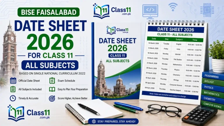 2026 Faisalabad Board 11th Class Date Sheet Download PDF