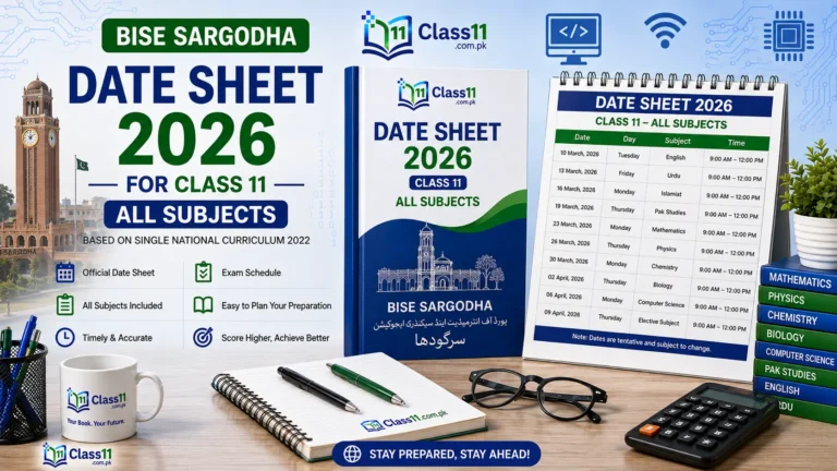 Sargodha Board 11th Class Datesheet 2026 Download PDF