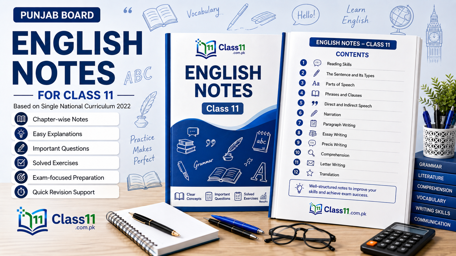 Class 11 English notes