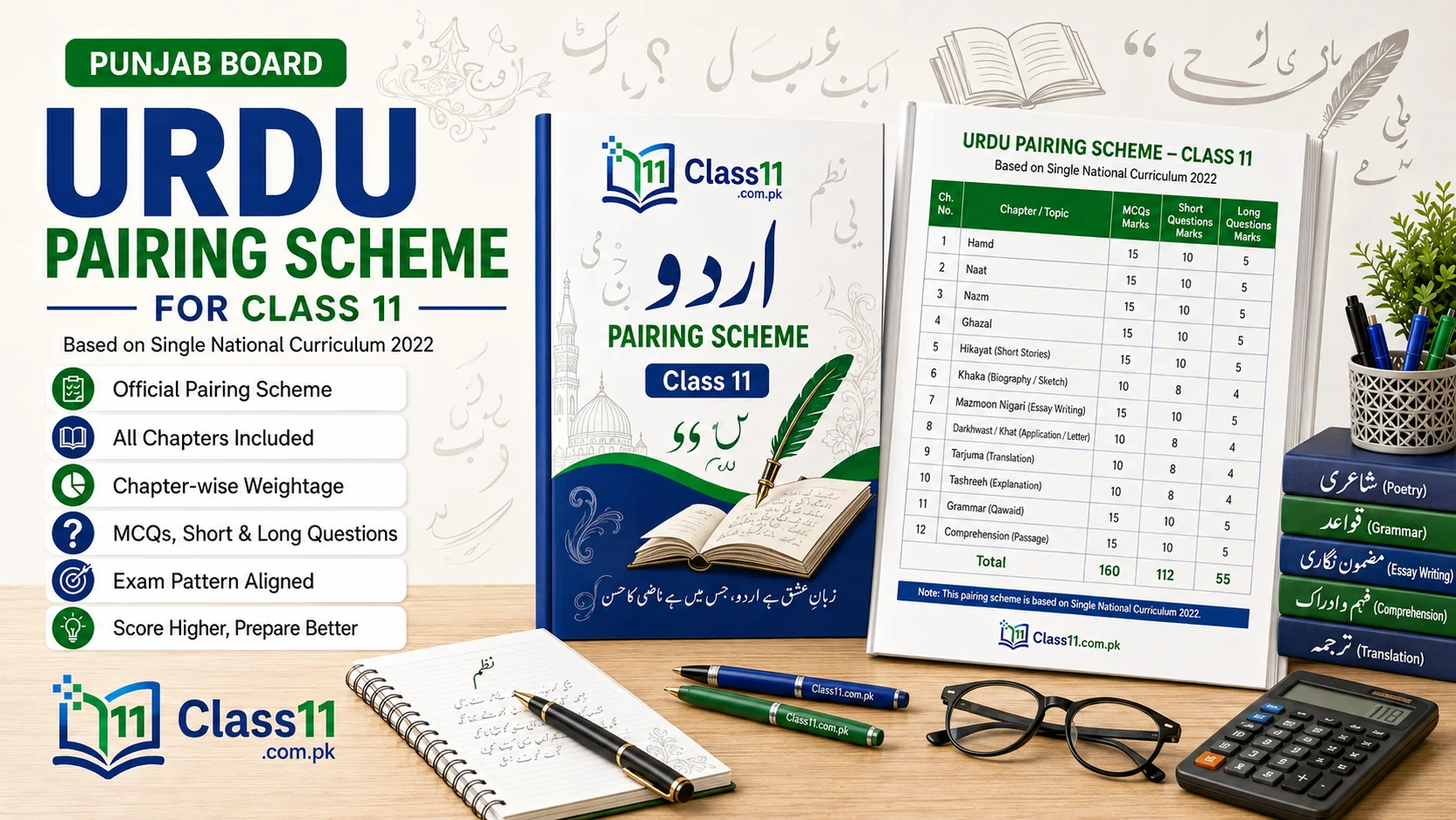 Class 11 Urdu Pairing Scheme